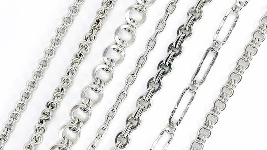 Seven different Kristin Christopher handmade sterling silver chains