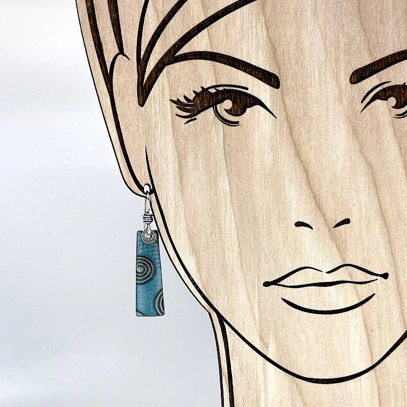 Aqua Copper Earrings with Sterling Silver Accents - Kristin Christopher