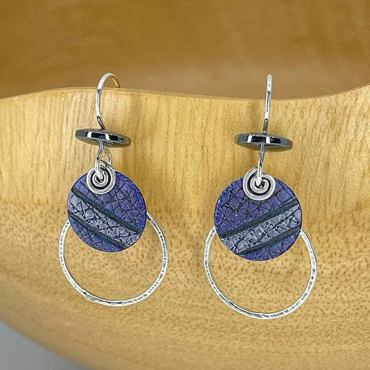 Purple Copper Earrings with Sterling Silver Accents - Kristin Christopher