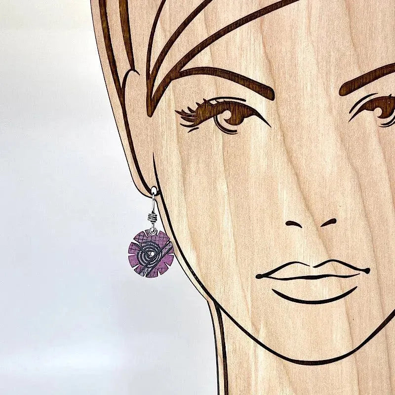 Pink Copper Earrings with Sterling Silver Accents - Kristin Christopher