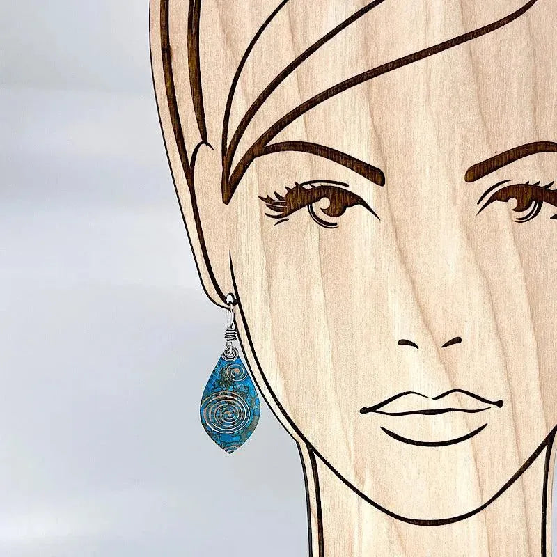 Copper Blue Patina and Sterling Earrings - Kristin Christopher