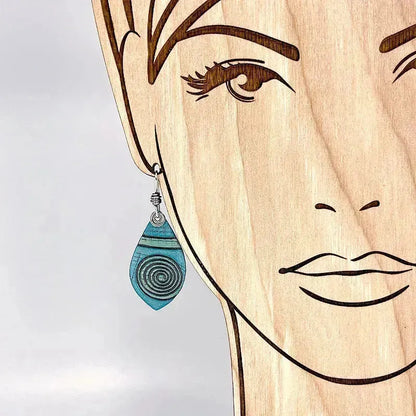 Aqua Copper Earrings with Sterling Silver Accents