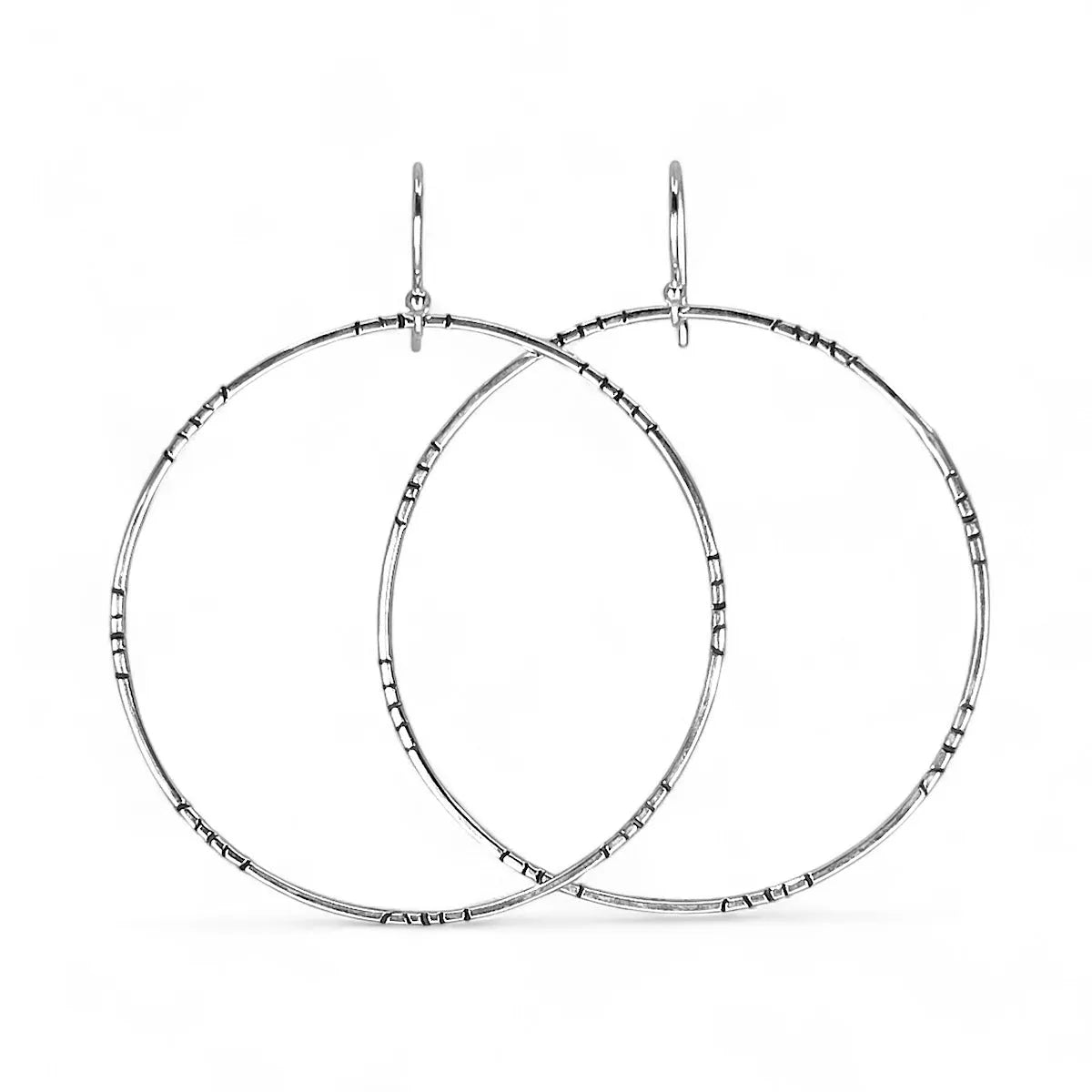 Sterling Silver Hoop Earrings - XL