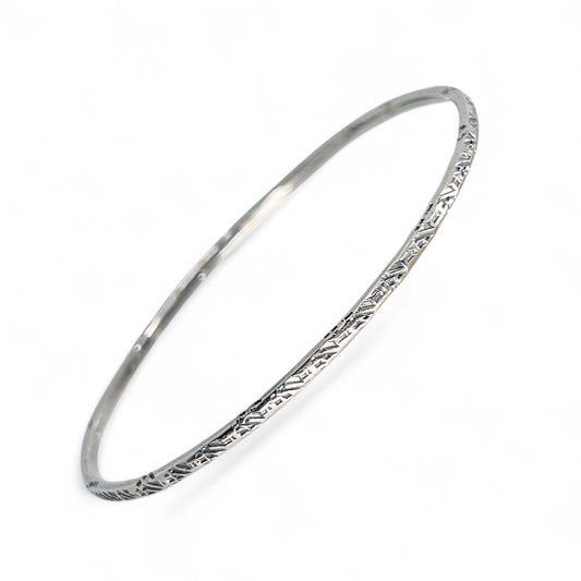 Rustic Sterling Silver Bangle Bracelet by Kristin Christopher