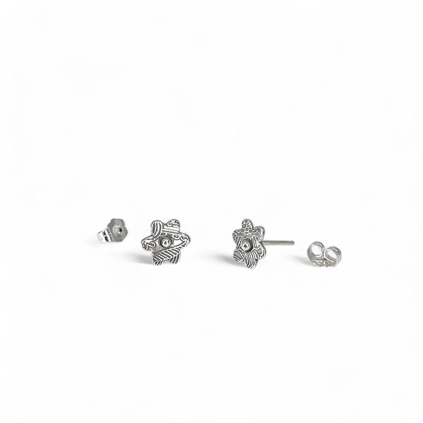 Sterling Silver Stud Flower Earrings