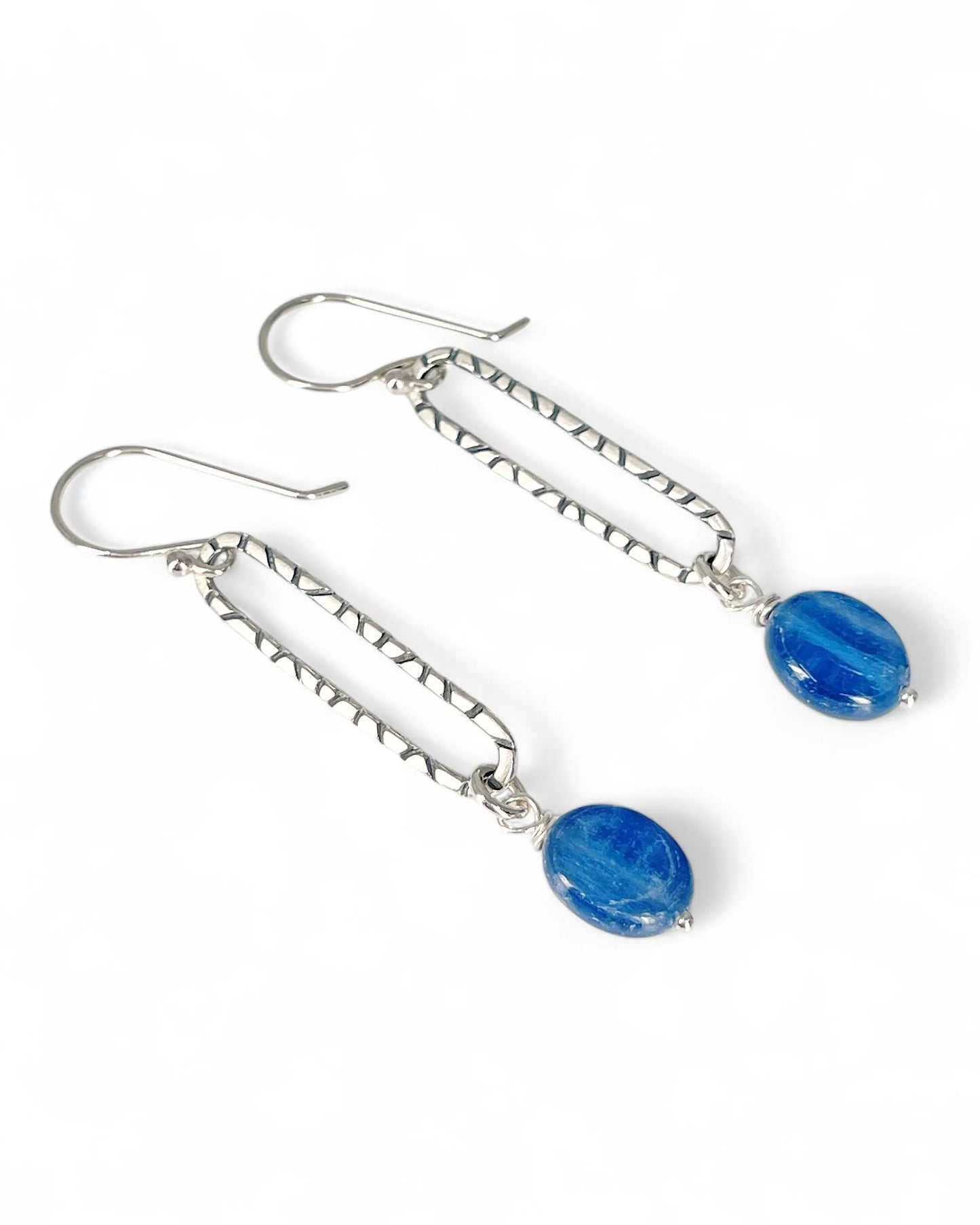 Sterling Oval Hoops with Kyanite