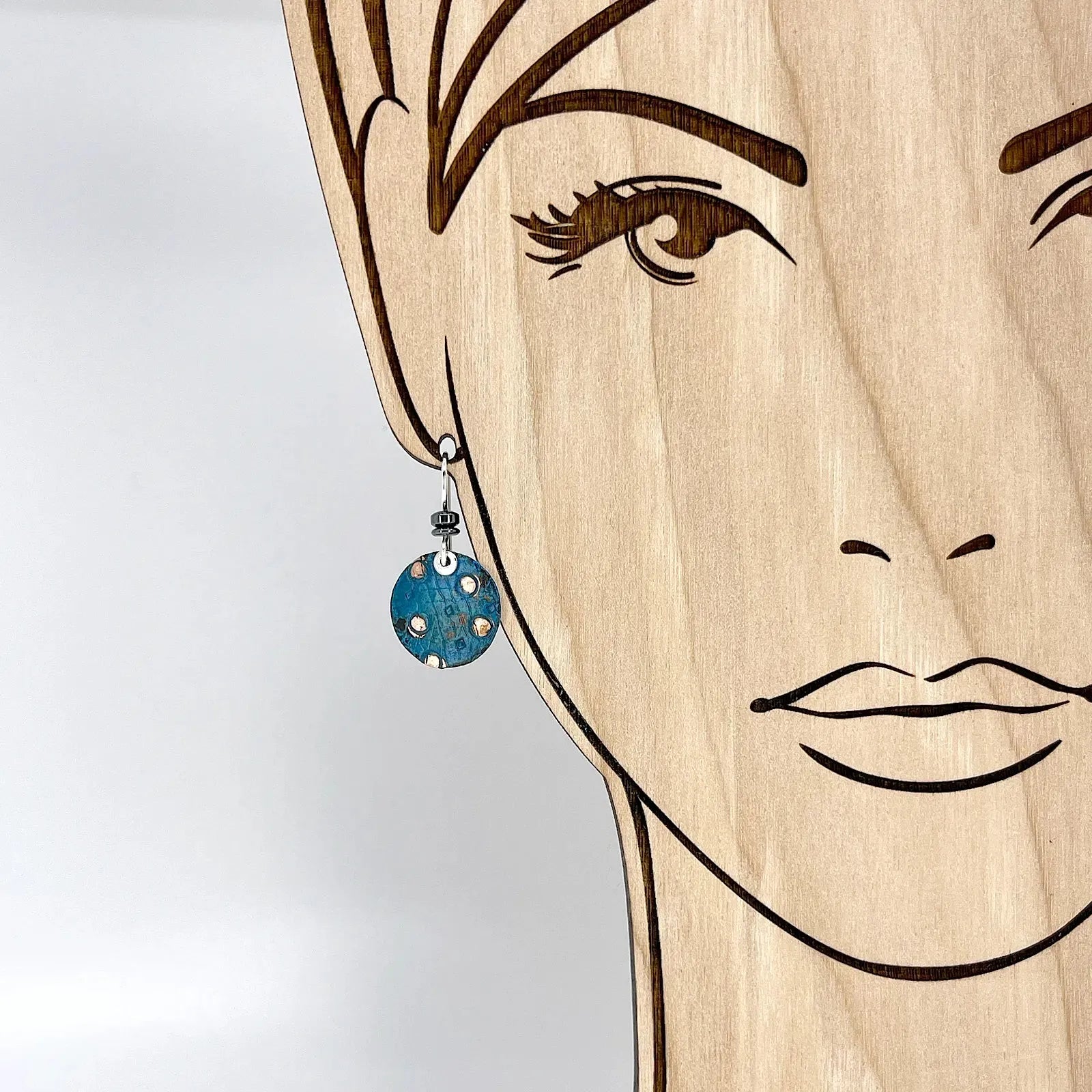 Copper Blue Patina and Sterling Earrings - Kristin Christopher