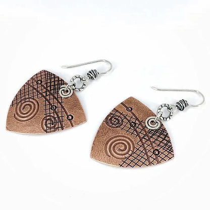 Copper Graphite Patina and Sterling Earrings - Kristin Christopher