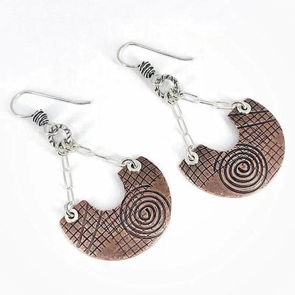 Copper Graphite Patina and Sterling Earrings - Kristin Christopher