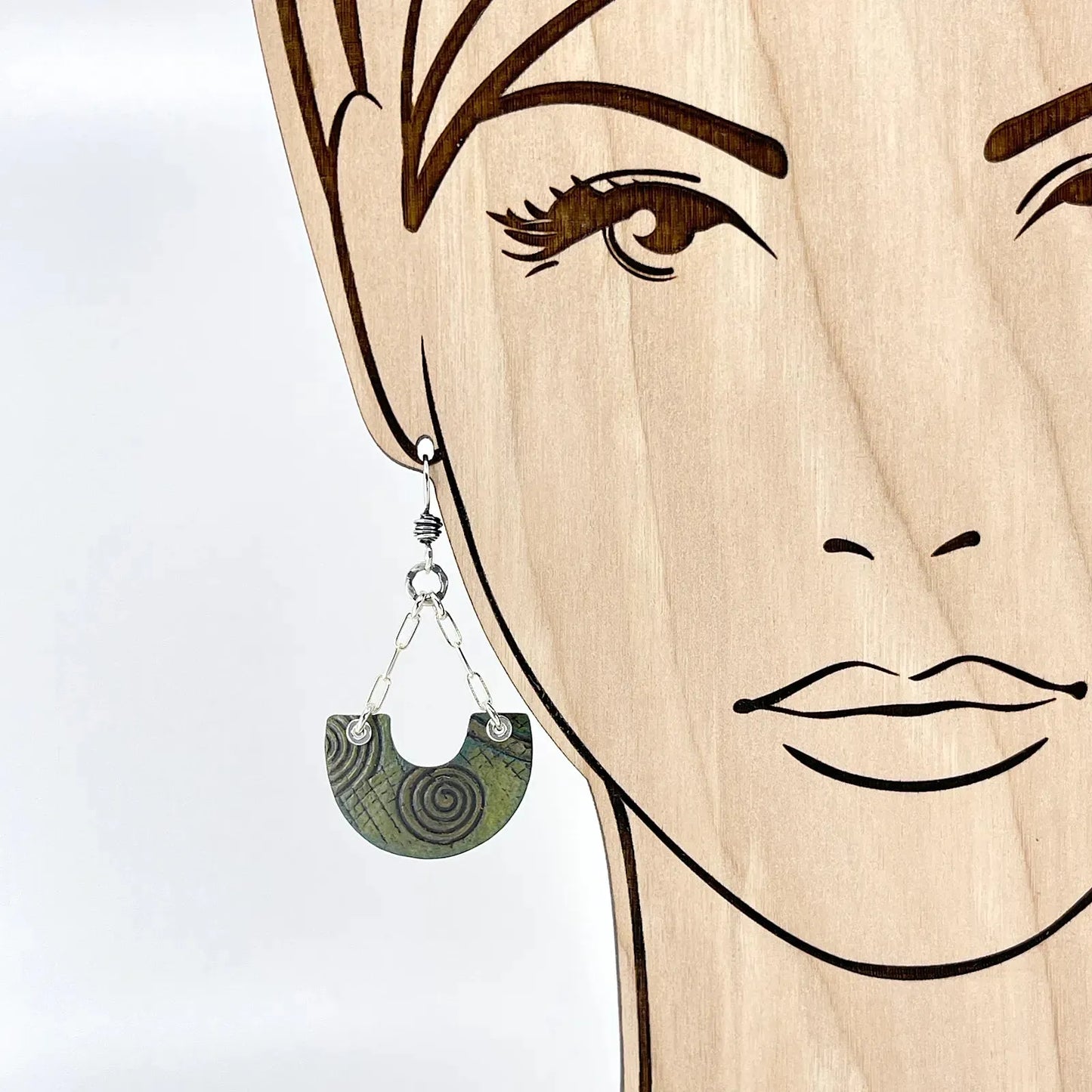 Green Copper Earrings with Sterling Silver Accents - Kristin Christopher