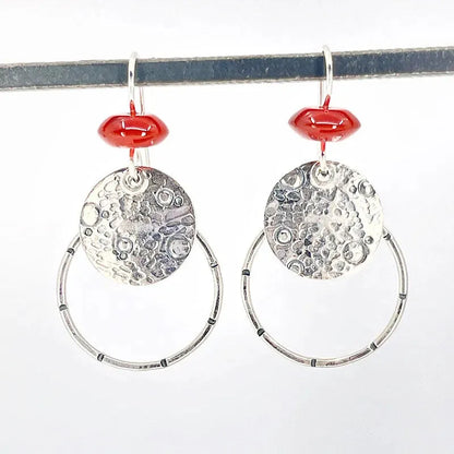 Sterling Hoop Earrings with Carnelian - Kristin Christopher