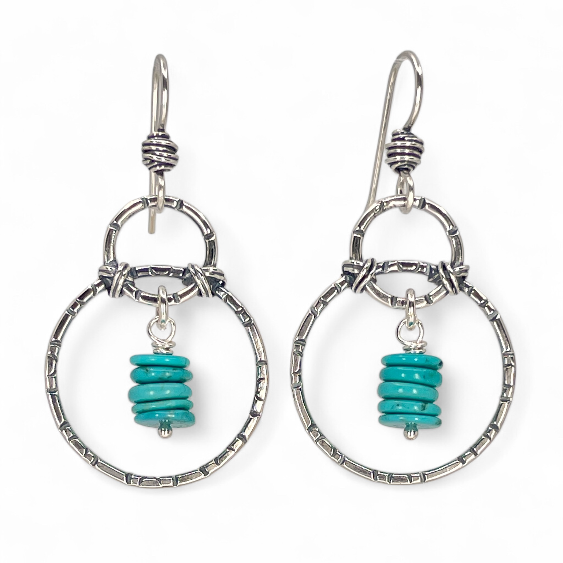 Sterling Hoops with Turquoise - Kristin Christopher