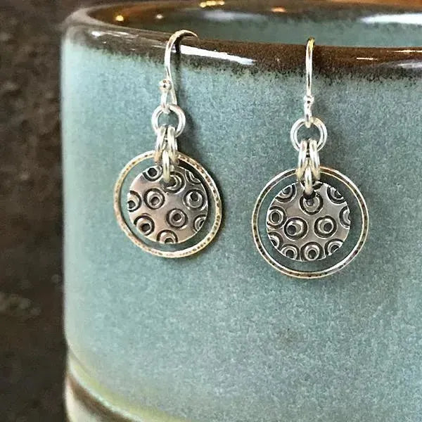 Sterling on sale Silver Handstamped Earrings