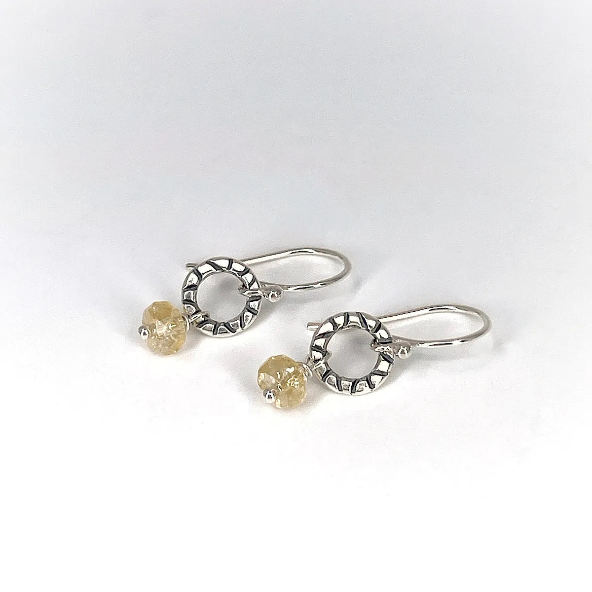 Sterling Silver Hoop Earrings with Citrine - Kristin Christopher