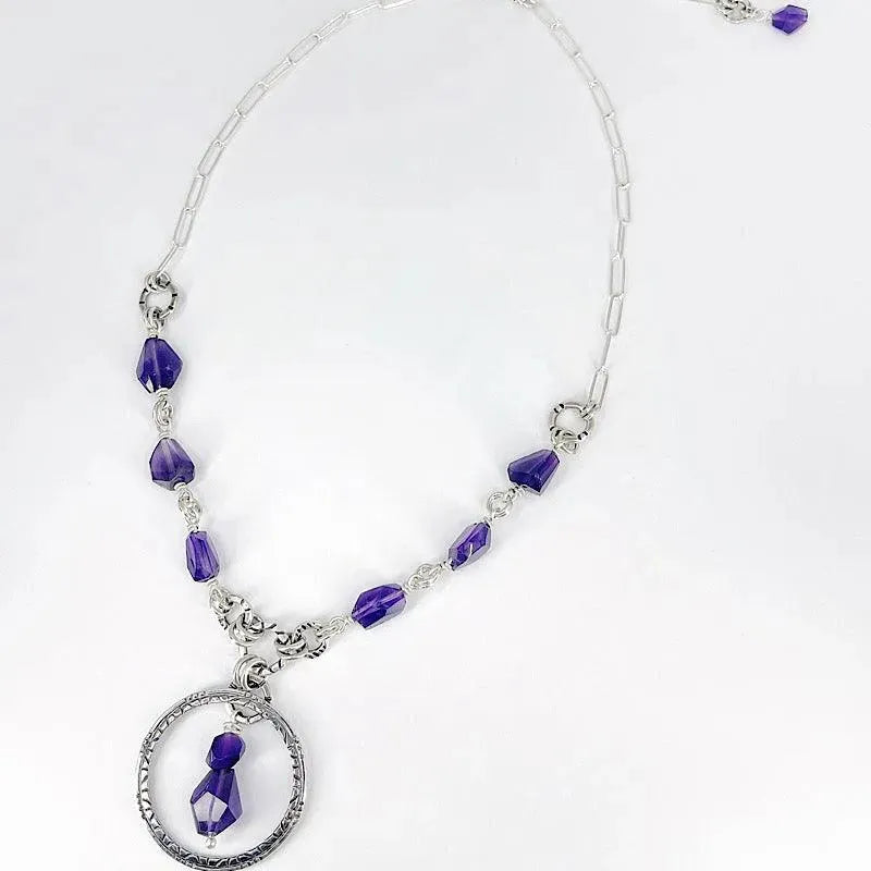 Sterling Silver Necklace with Amethyst - Kristin Christopher