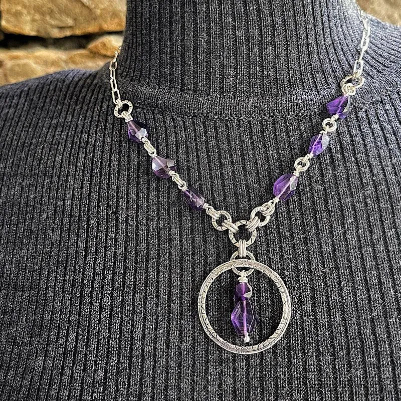 Sterling Silver Necklace with Amethyst - Kristin Christopher