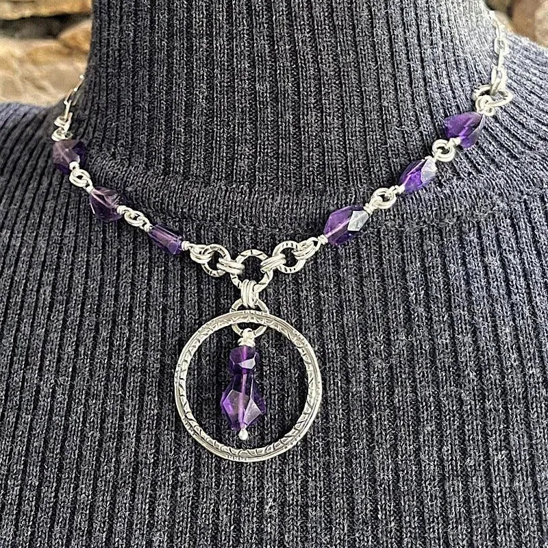 Sterling Silver Necklace with Amethyst - Kristin Christopher