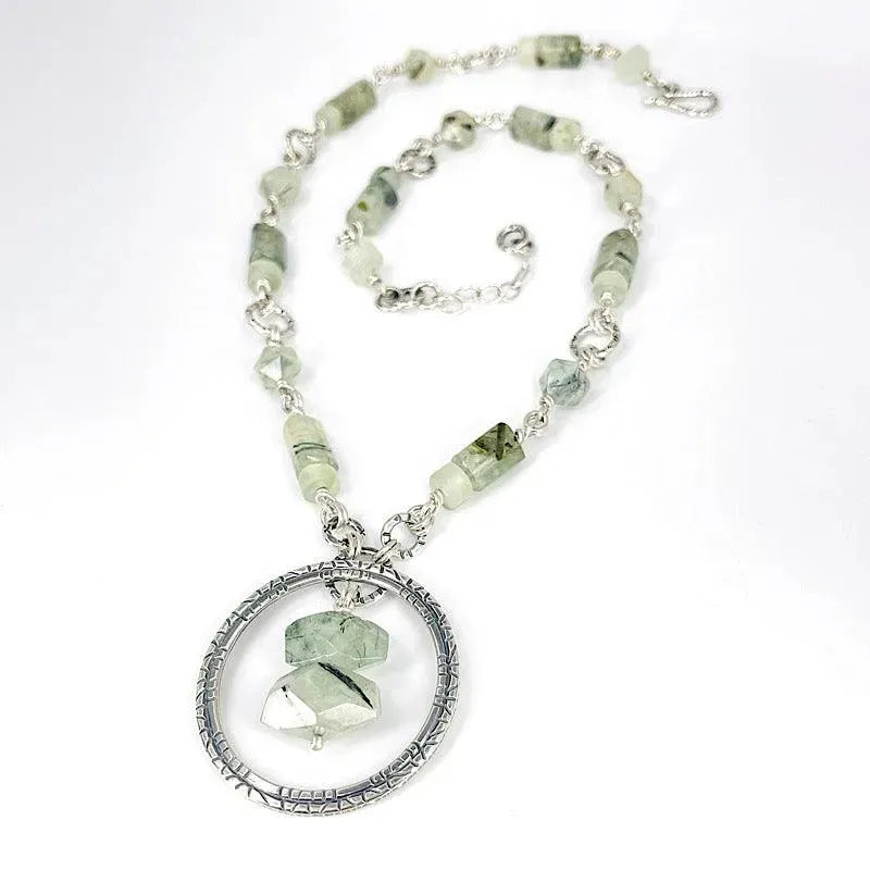 Sterling Silver Necklace with Prehnite - Kristin Christopher